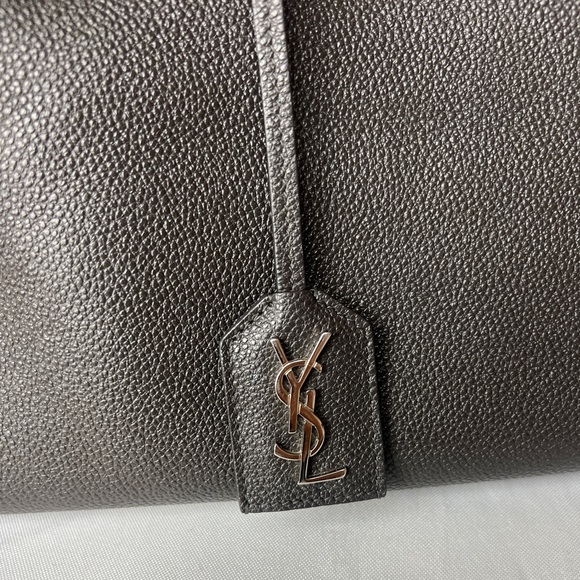 Saint Laurent Cabas Rive Gauche Charcoal Black Tote Crossbody Handbag - Picture 11 of 15